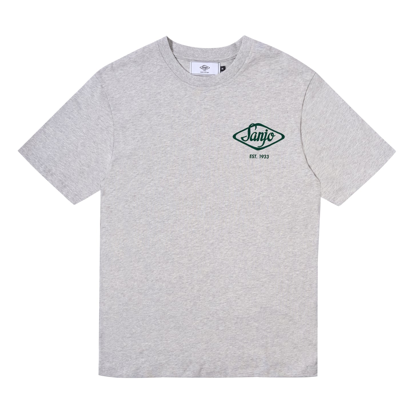 Sanjo Flocked Logo T-shirt // Grey