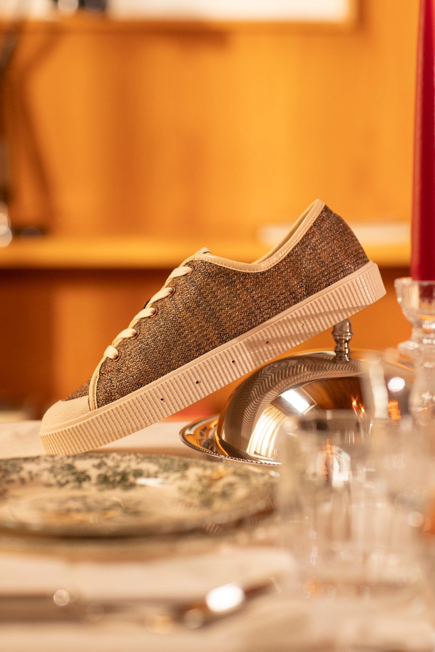 Sanjo STC70 Low Raffia Knitting // Braun