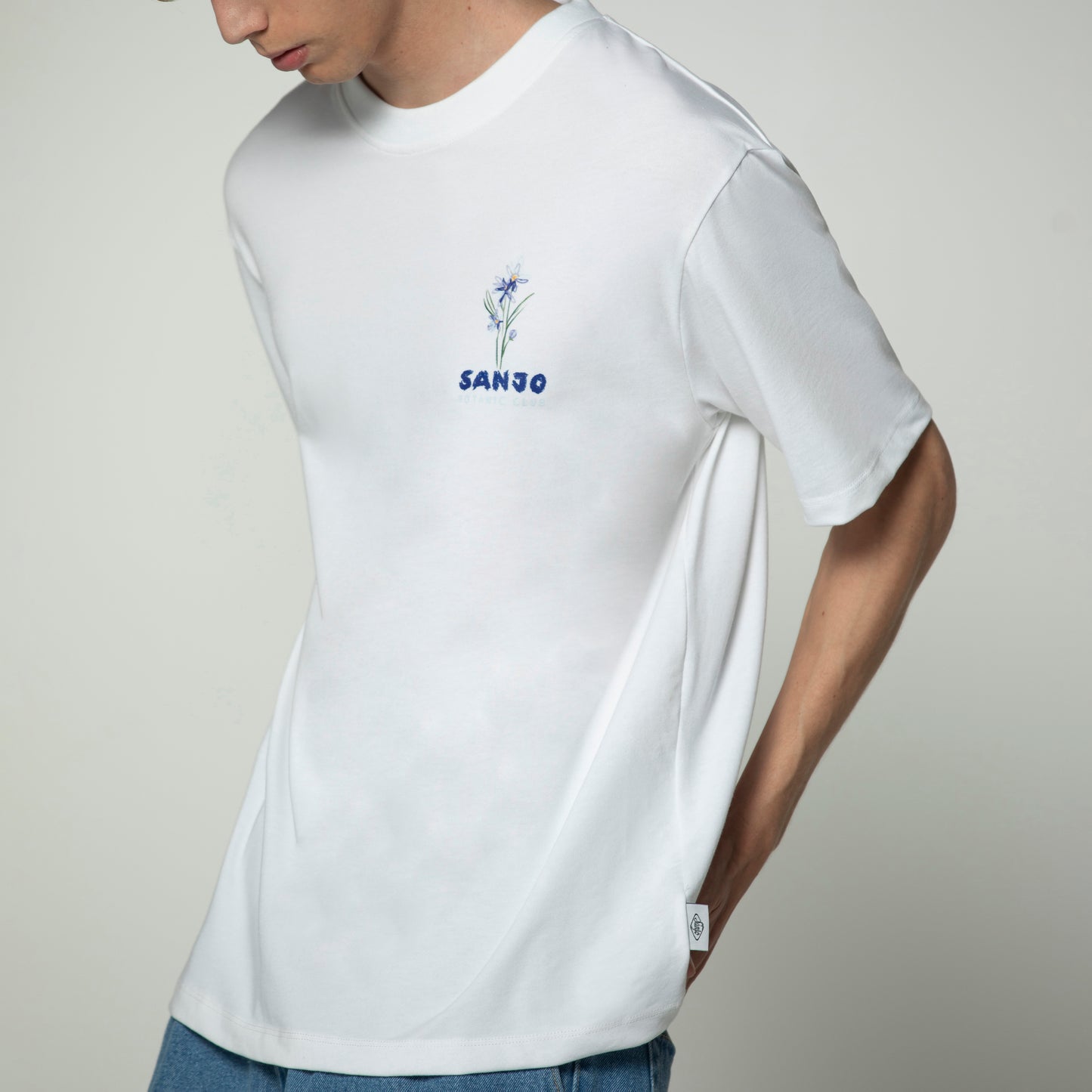 Sanjo Floral Water Print T-shirt // White