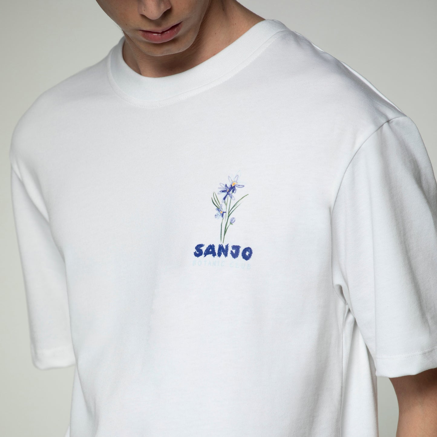 Sanjo Floral Water Print T-shirt // White