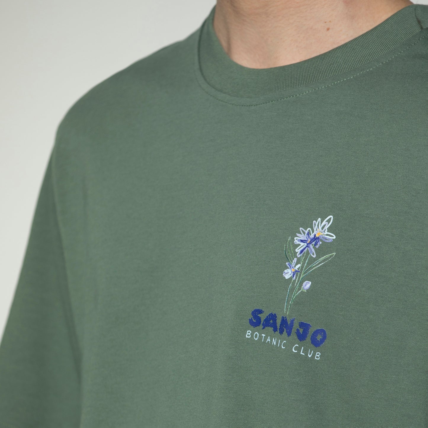 Sanjo Floral Water Print T-shirt // Green