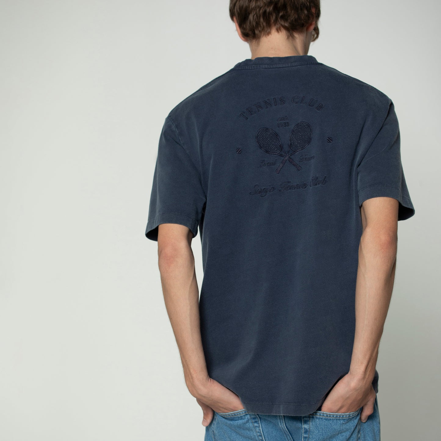 Sanjo Faded Tennis Club T-shirt // Navy