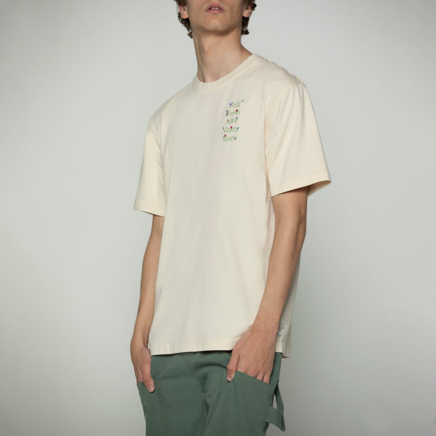 Sanjo Faded Still Fresh T-shirt // Ecru