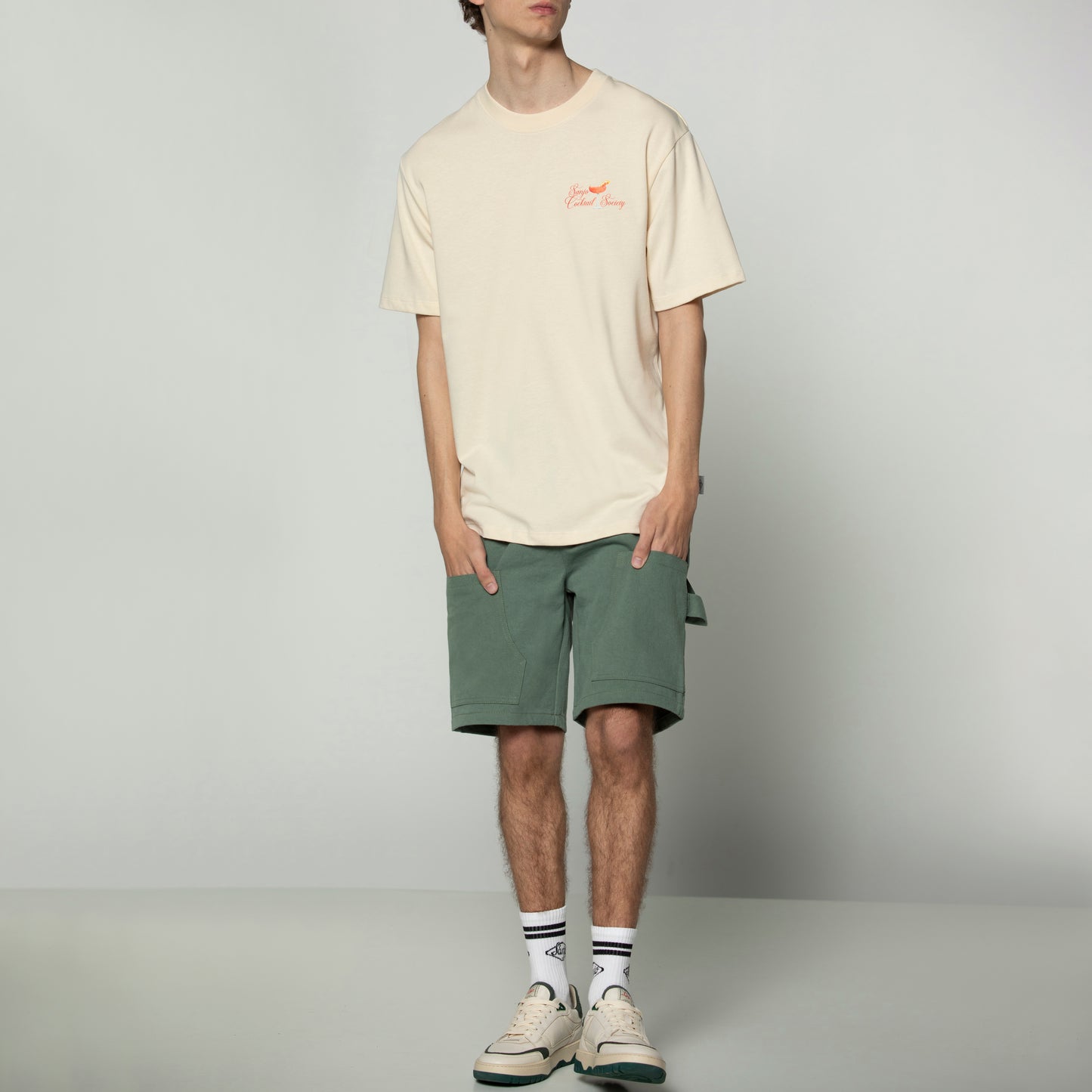 Sanjo Cocktail Society T-shirt // Ecru