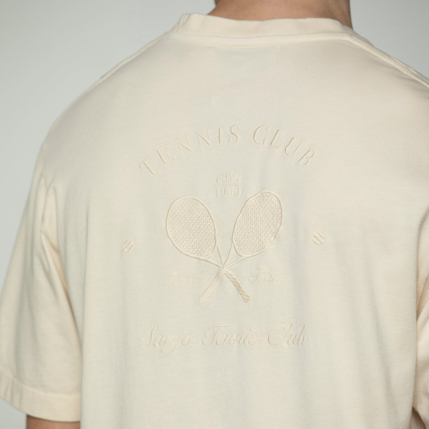 Sanjo Faded Tennis Club T-shirt // Ecru