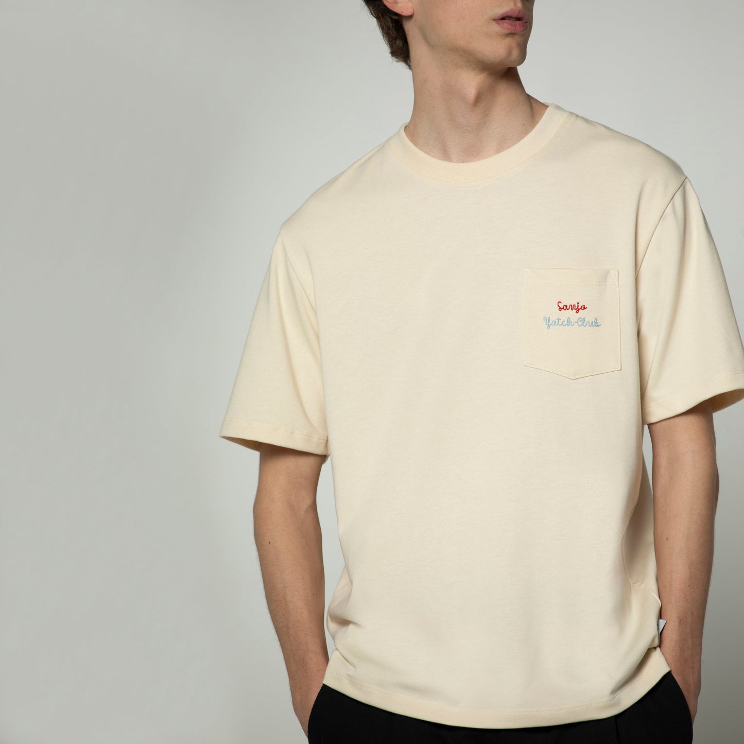 Sanjo Yatch-Club Pocket T-shirt // Ecru