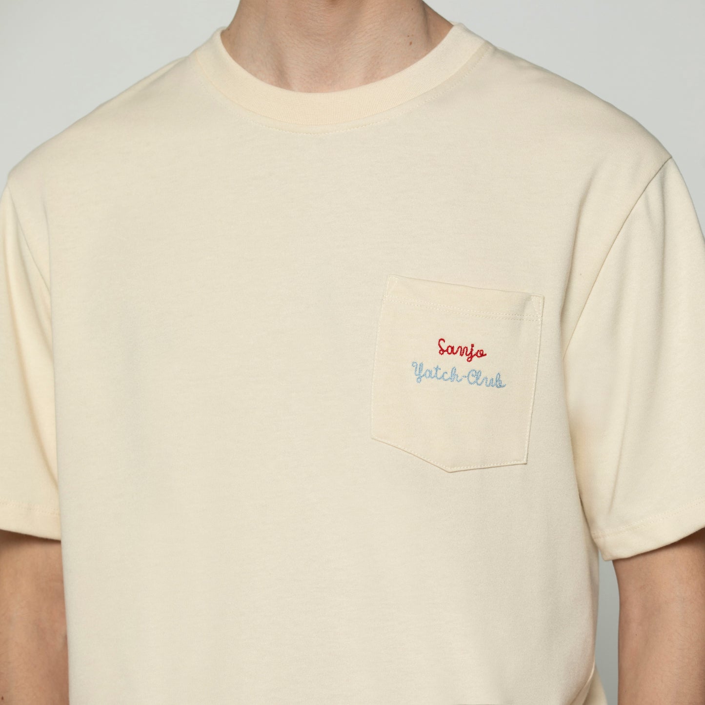 Sanjo Yatch-Club Pocket T-shirt // Ecru