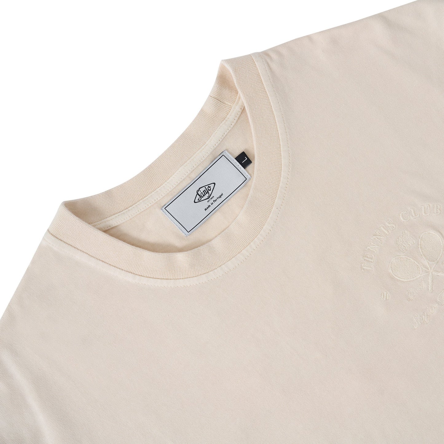 Sanjo Faded Tennis Club T-shirt // Ecru