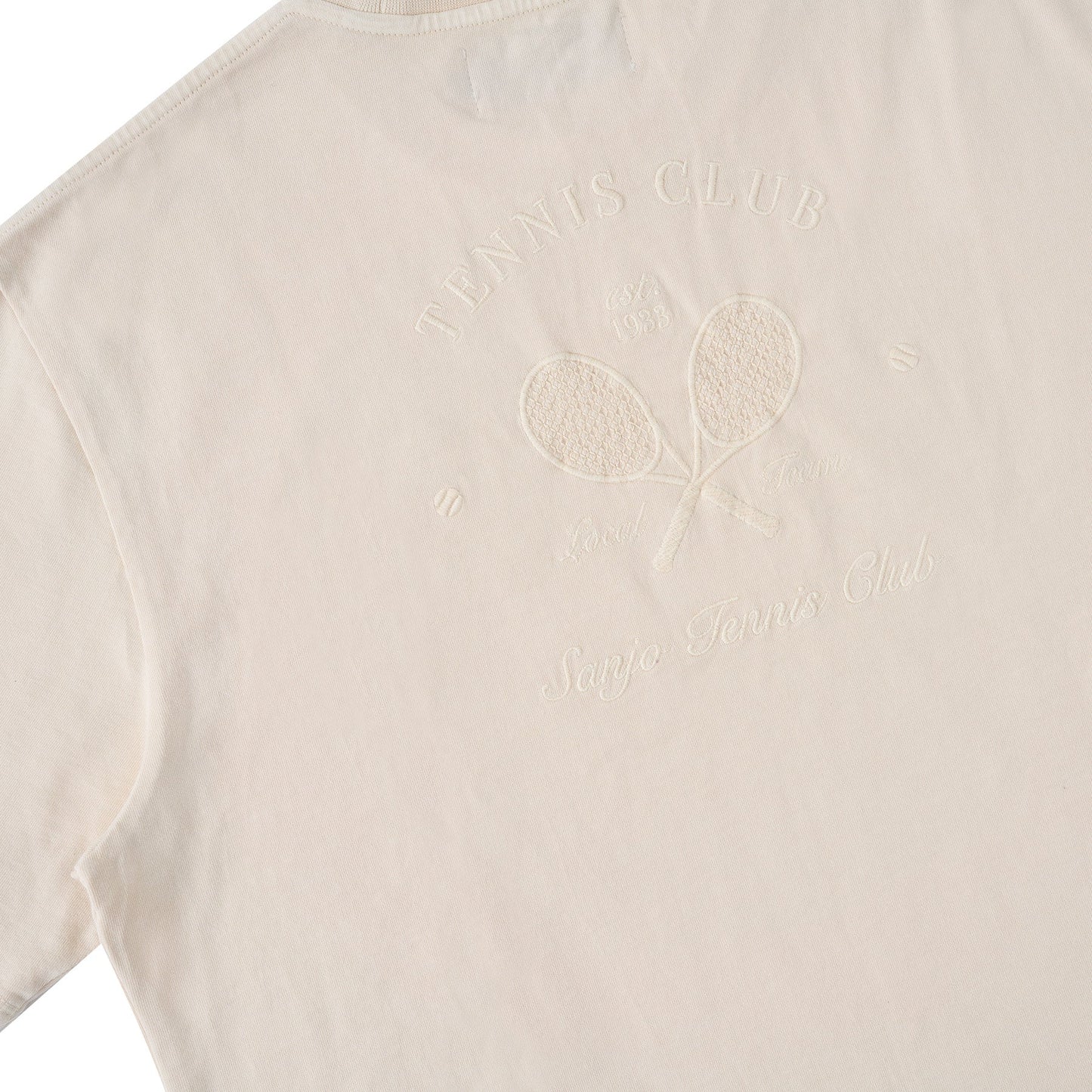 Sanjo Faded Tennis Club T-shirt // Ecru