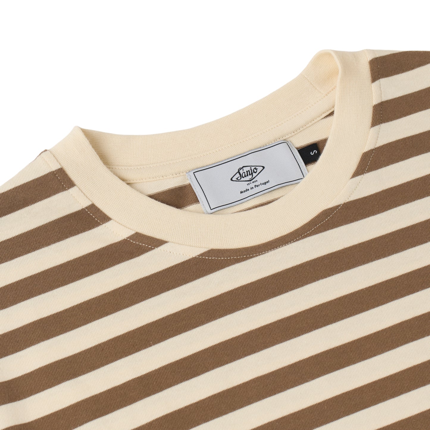 Camiseta Sanjo Stripes 80 // Capuchino Crudo