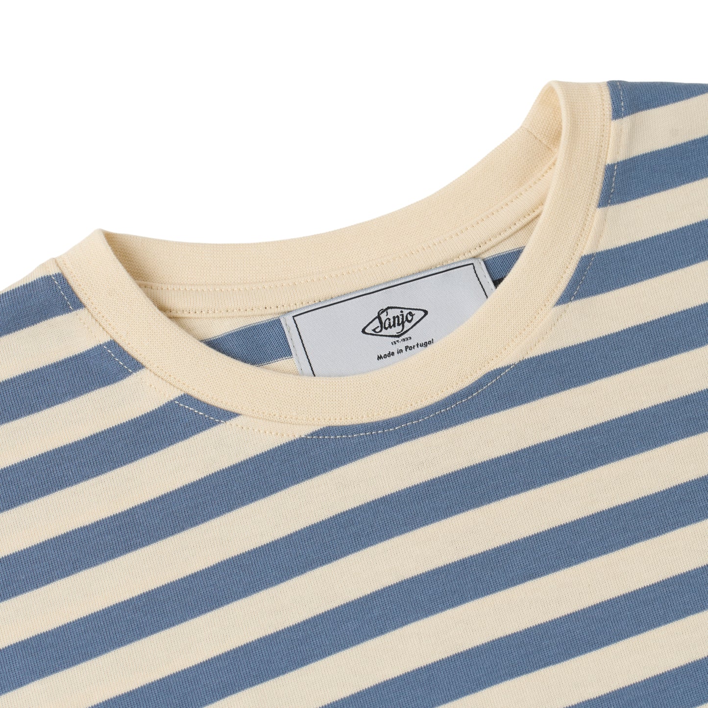 Sanjo Stripes 80 Crop Top // Denim Ecru