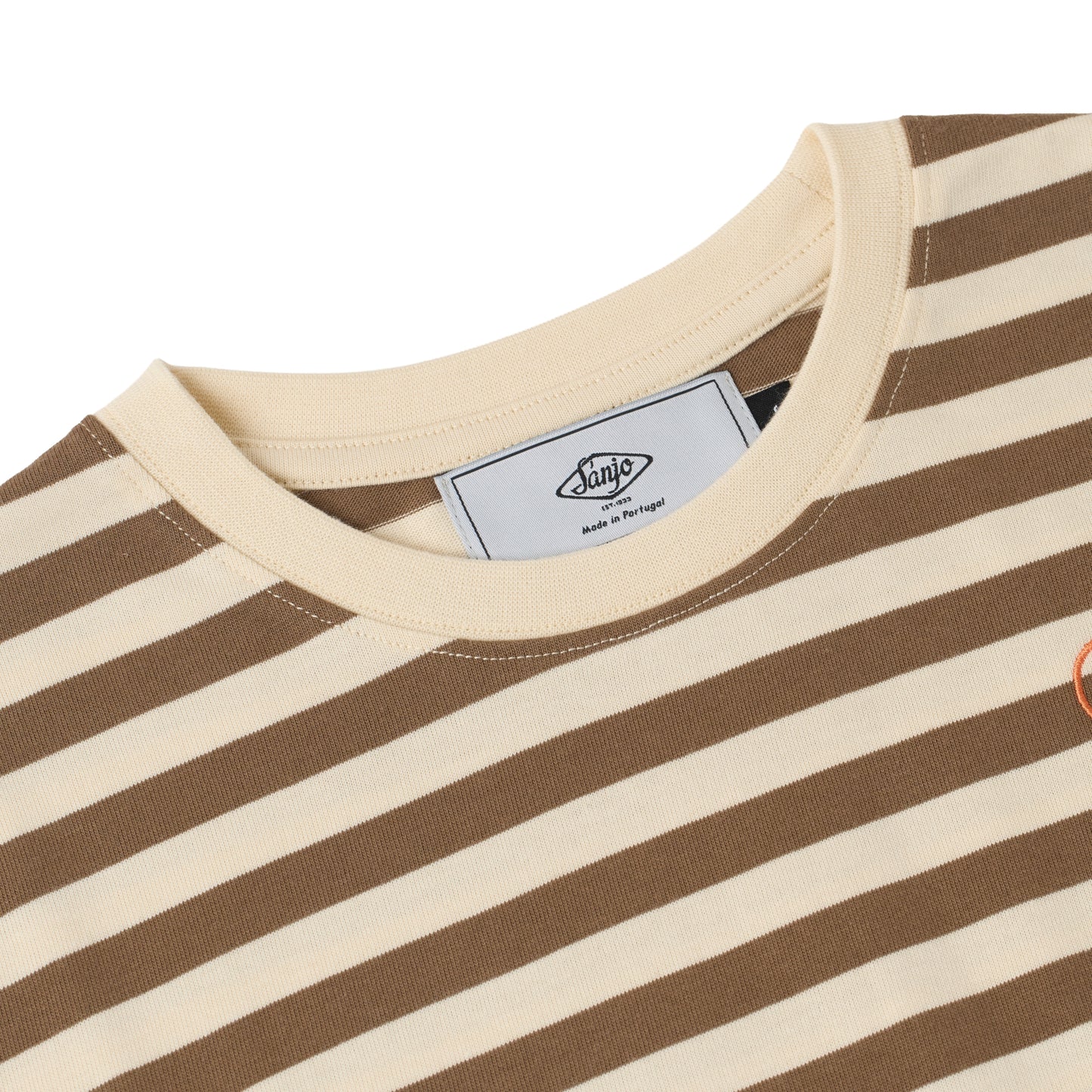 Top corto Sanjo Stripes 80 // Crudo capuchino