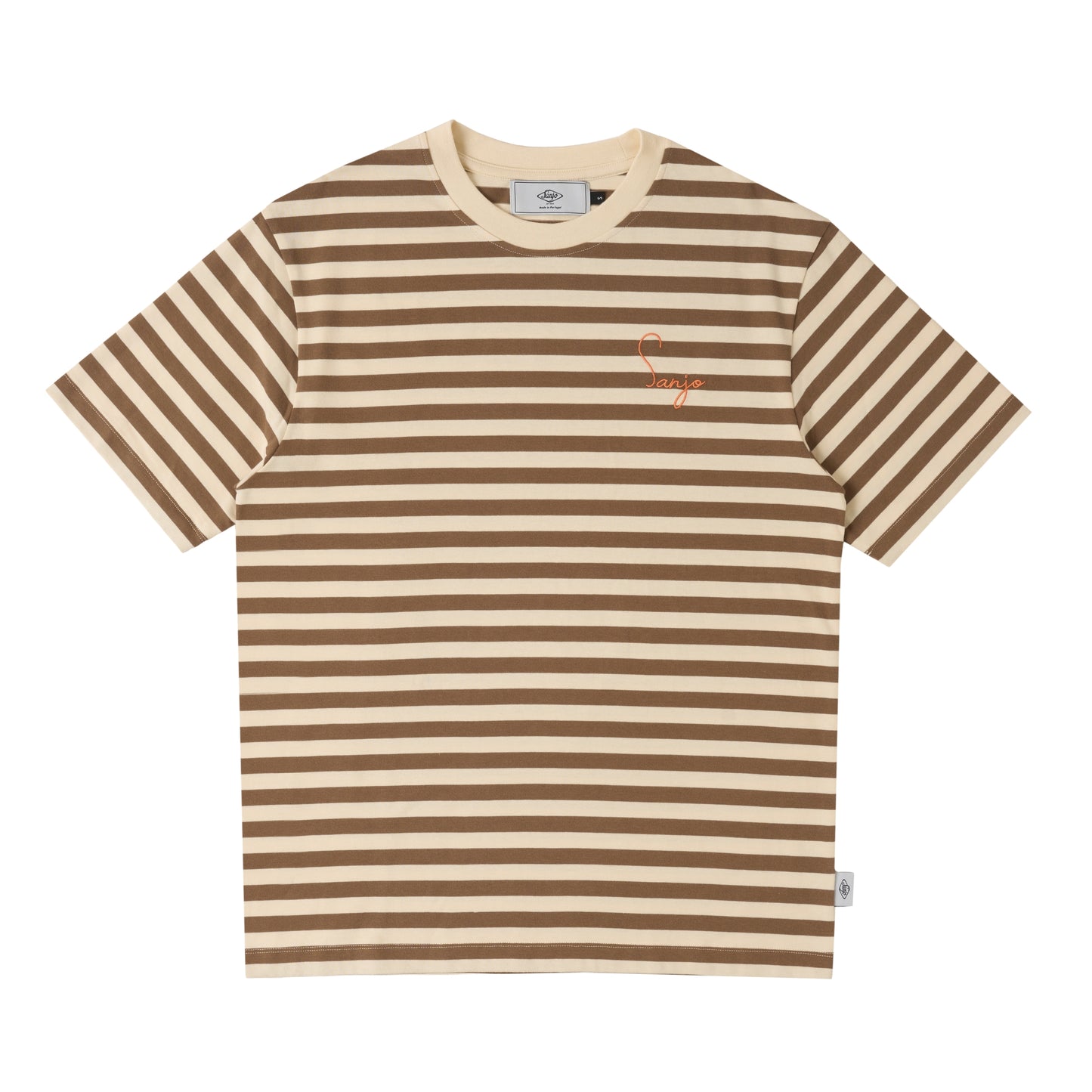 Camiseta Sanjo Stripes 80 // Capuchino Crudo