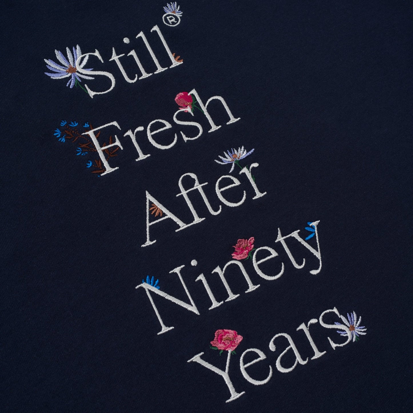 Sanjo Wild Flower T-Shirt // Navy