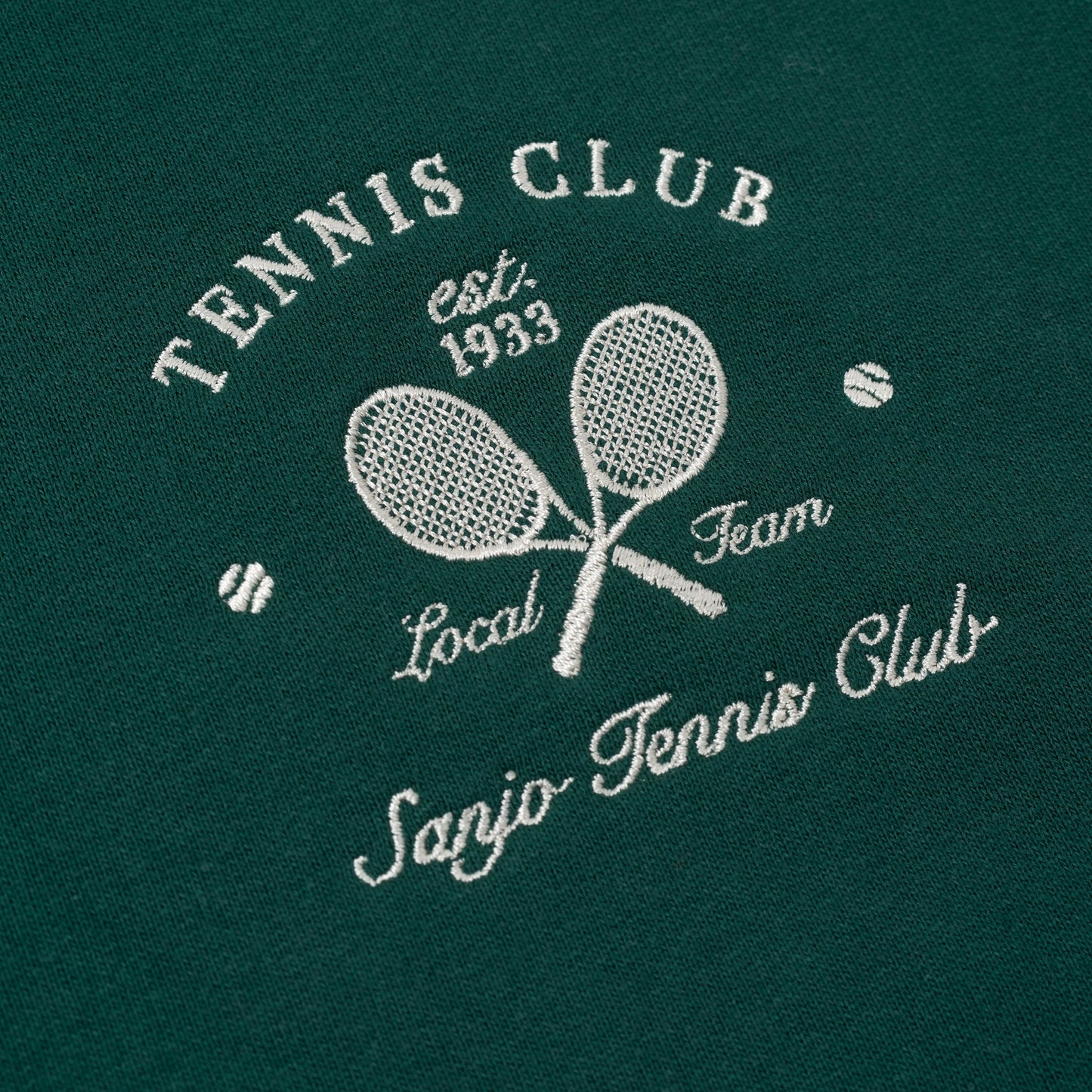 Sanjo Embroidery Tennis Club Sweater // Verde