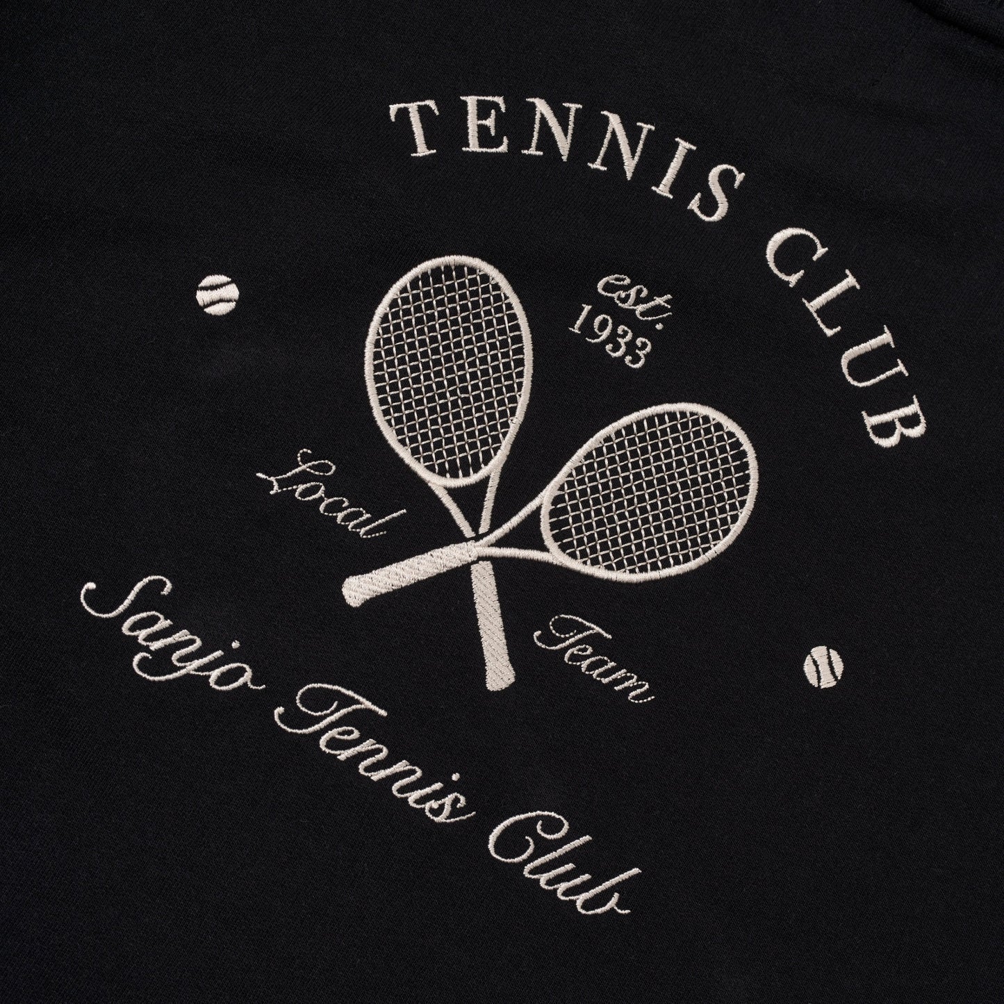 Sanjo Embroidery Tennis Club Sweater // Preto