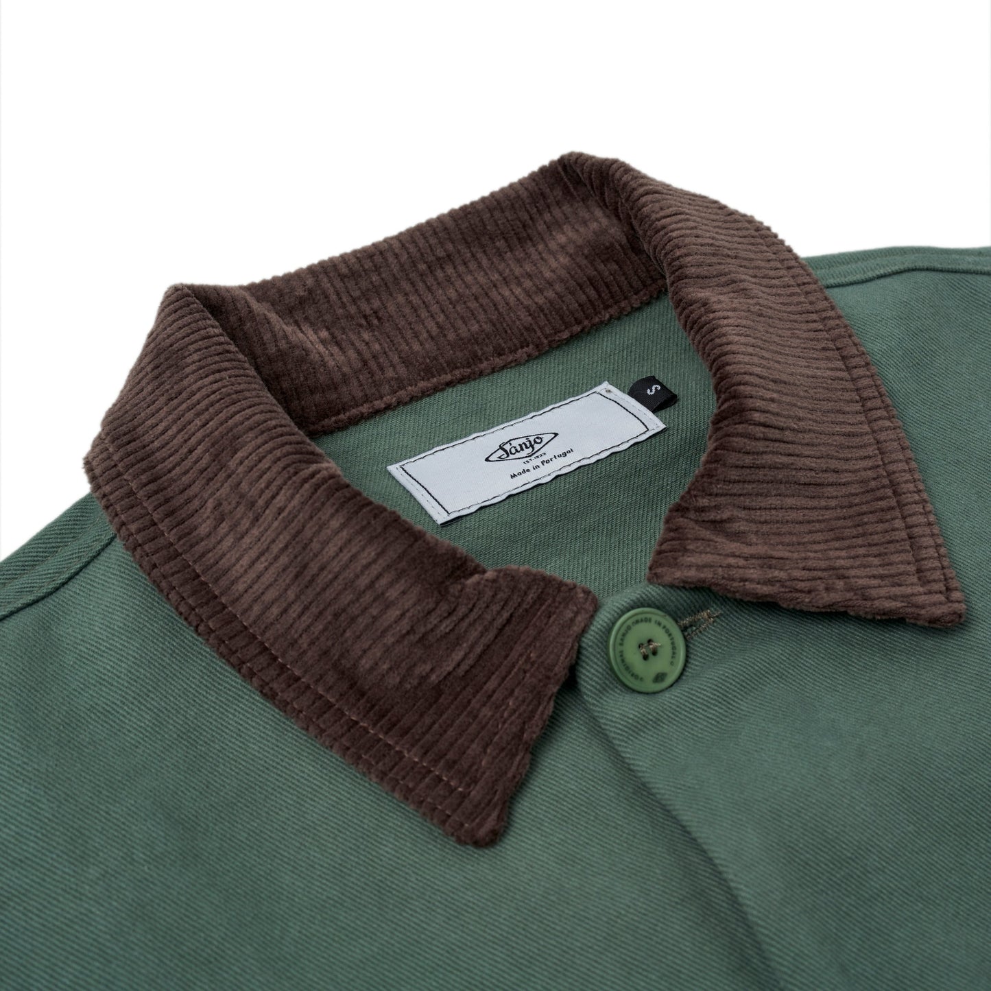 Sanjo Washed Contrast Retro Coat // Verde