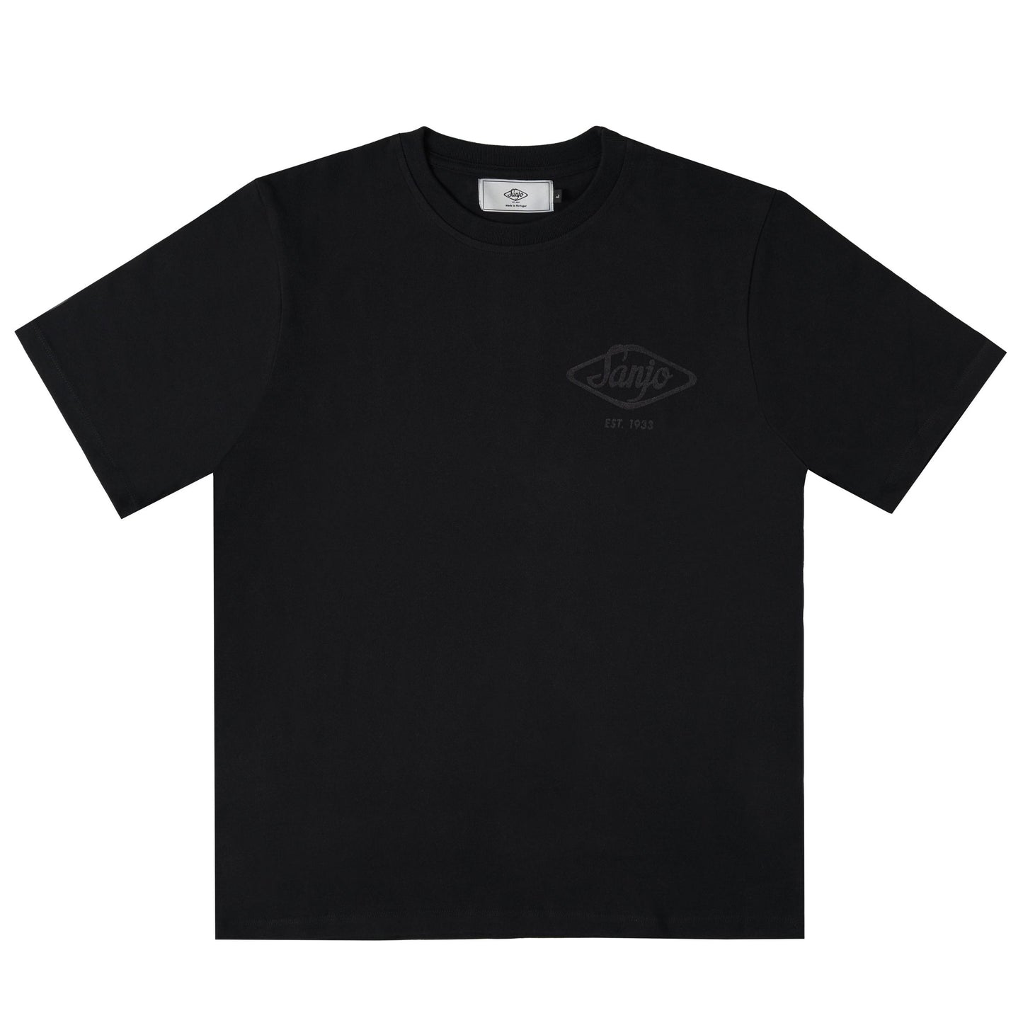 Sanjo Flocked Logo T-shirt // Preto