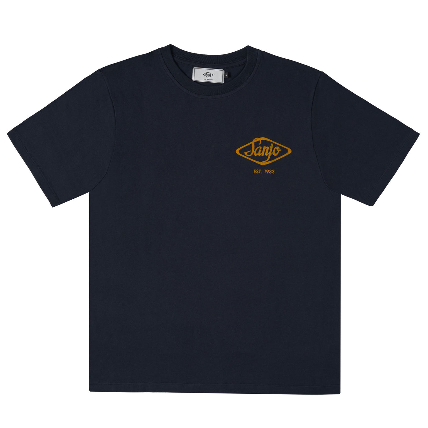 Sanjo Flocked Logo T-Shirt // Navy
