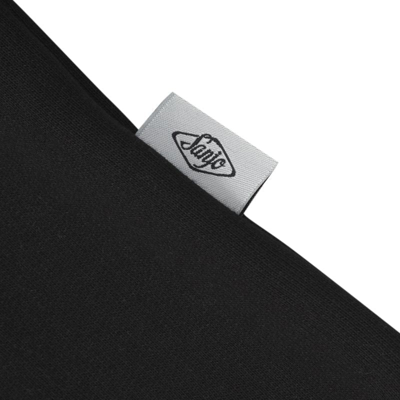 Sanjo Flocked Logo Hoodie // Preto