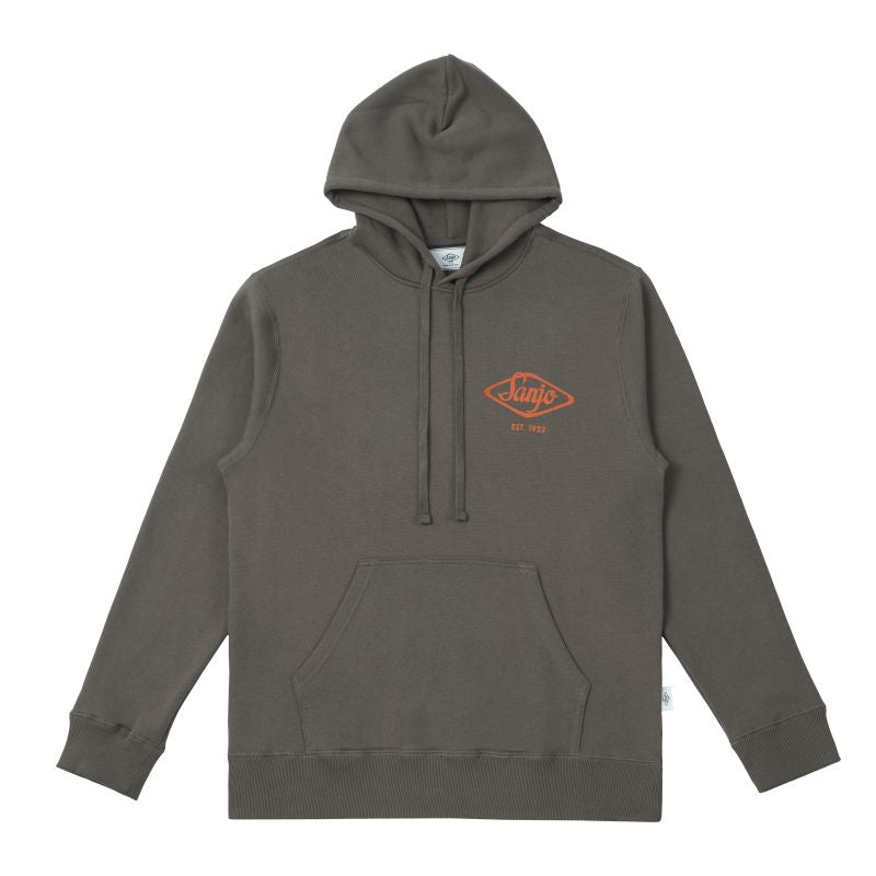 Sanjo Flocked Logo Hoodie // Castanho