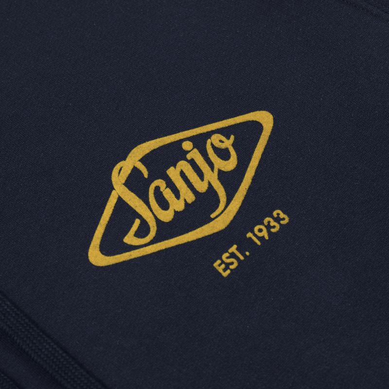 Sanjo Flocked Logo Hoodie // Azul Marinho