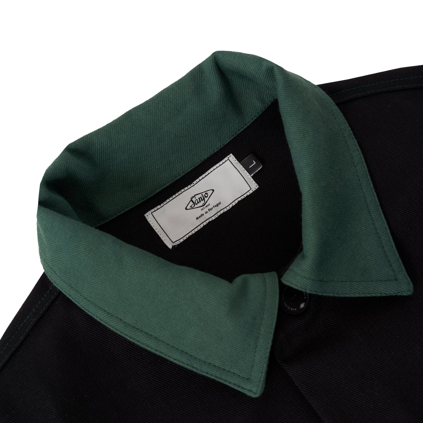 Sanjo Workwear Washed Jacket // Preto & Verde