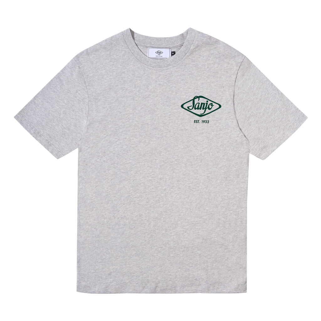 Camiseta con logo flocado de Sanjo // Gris