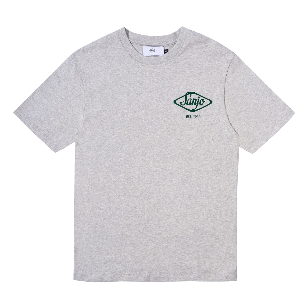 Camiseta con logo flocado de Sanjo // Gris