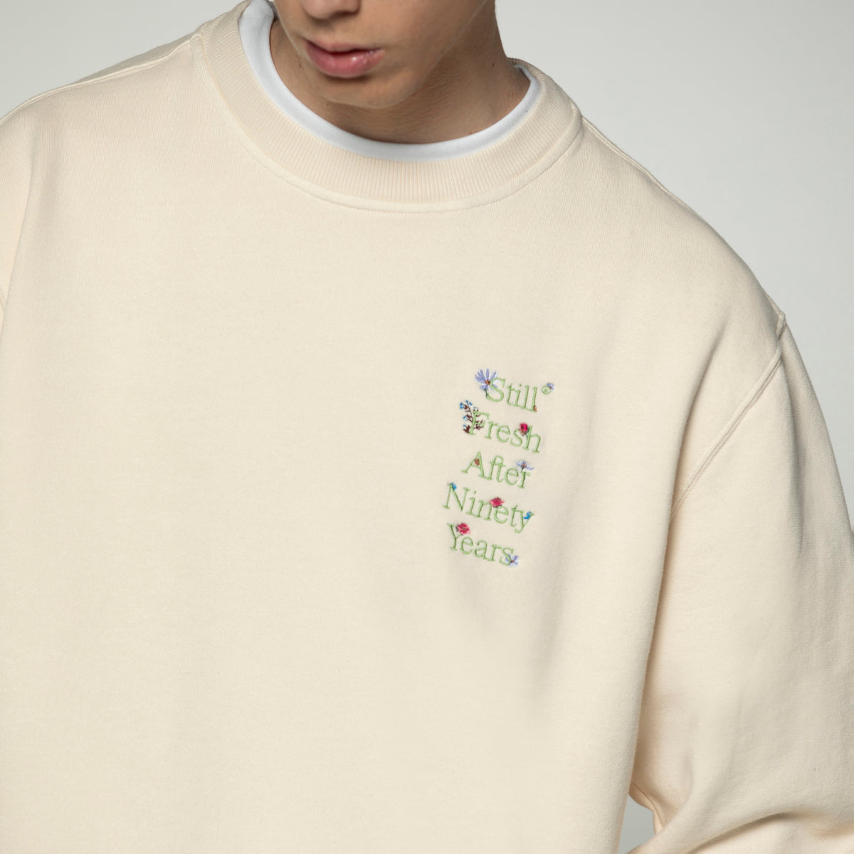 Sanjo Faded Still Sweatshirt // Ecru