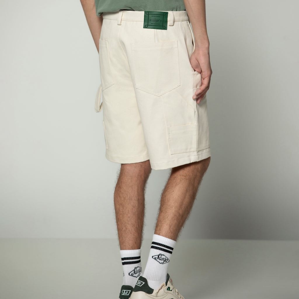 Pantalones cortos con detalles de ropa de trabajo Sanjo // Crudo