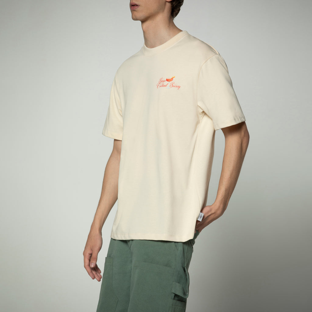 Sanjo Cocktail Society T-Shirt // Ecru