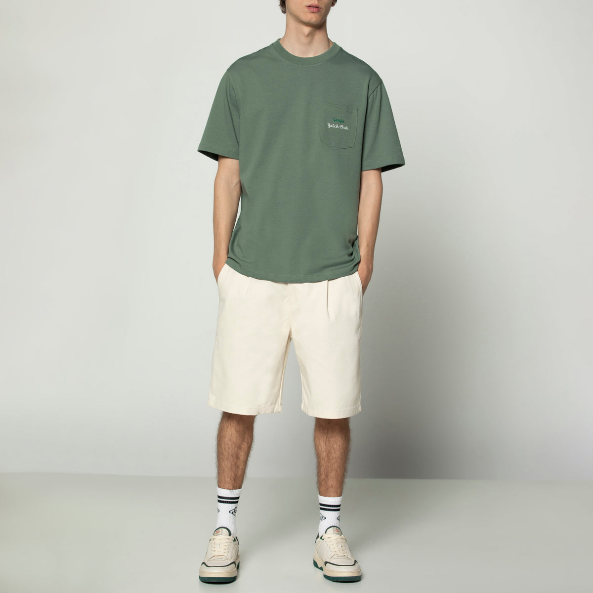 Sanjo Yacht-Club Pocket T-Shirt // Grün