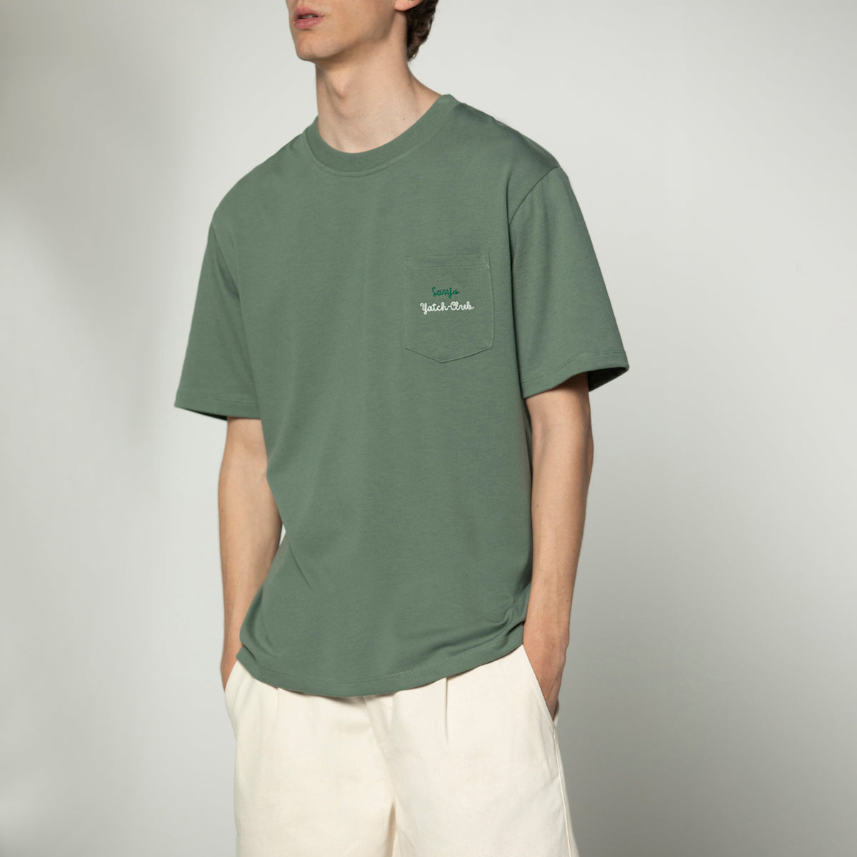Sanjo Yacht-Club Pocket T-Shirt // Grün
