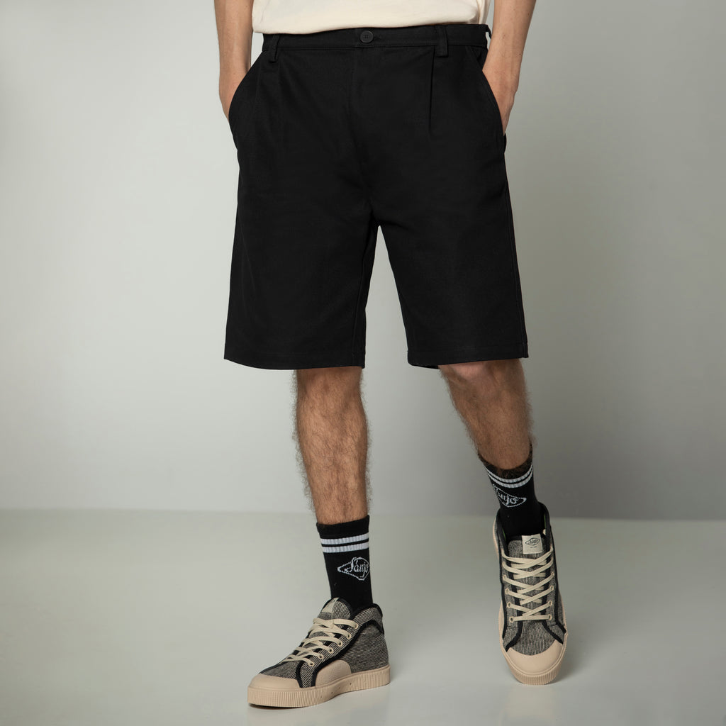 Sanjo Canvas Boxy Shorts // Black