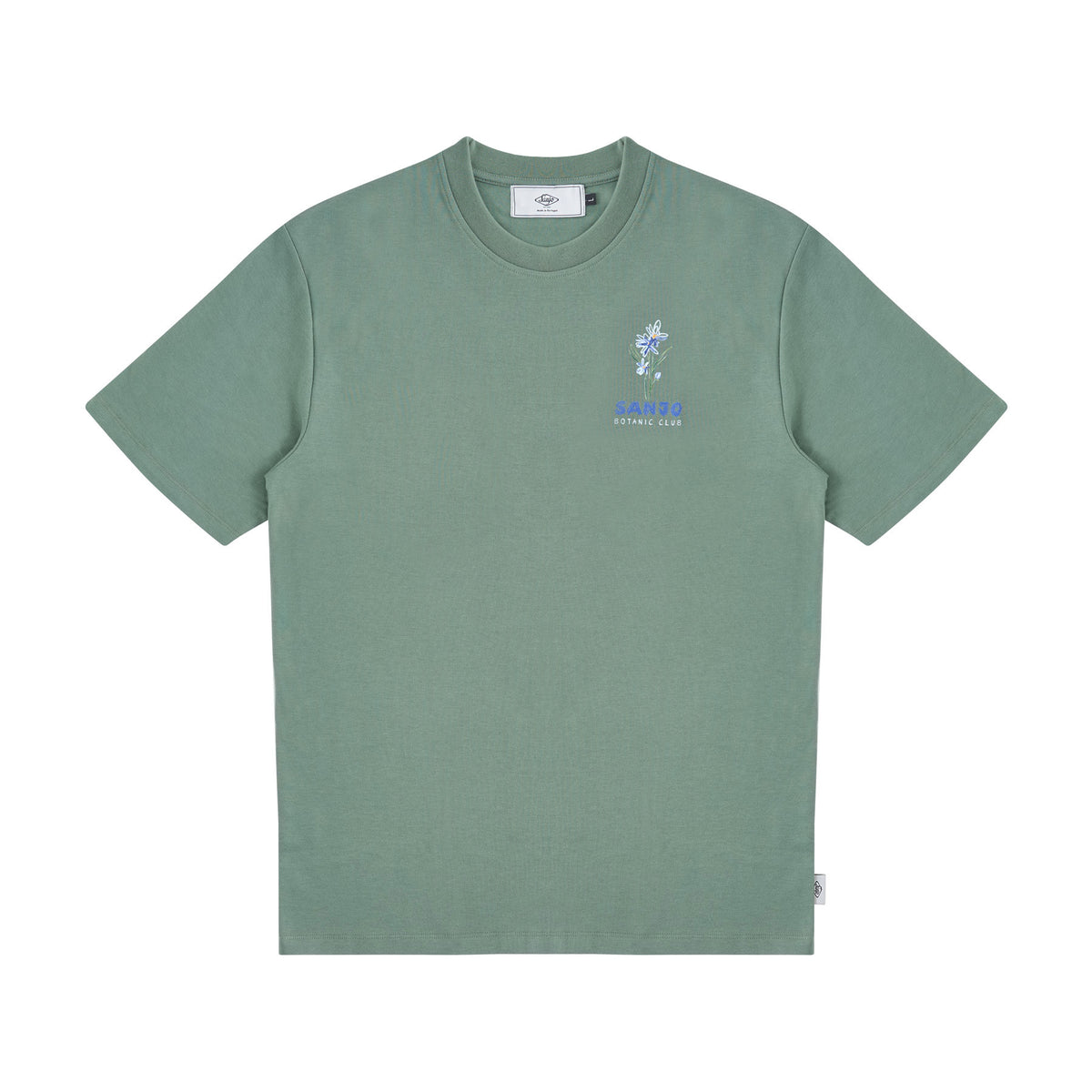 Sanjo Floral Water Print T-Shirt // Grün