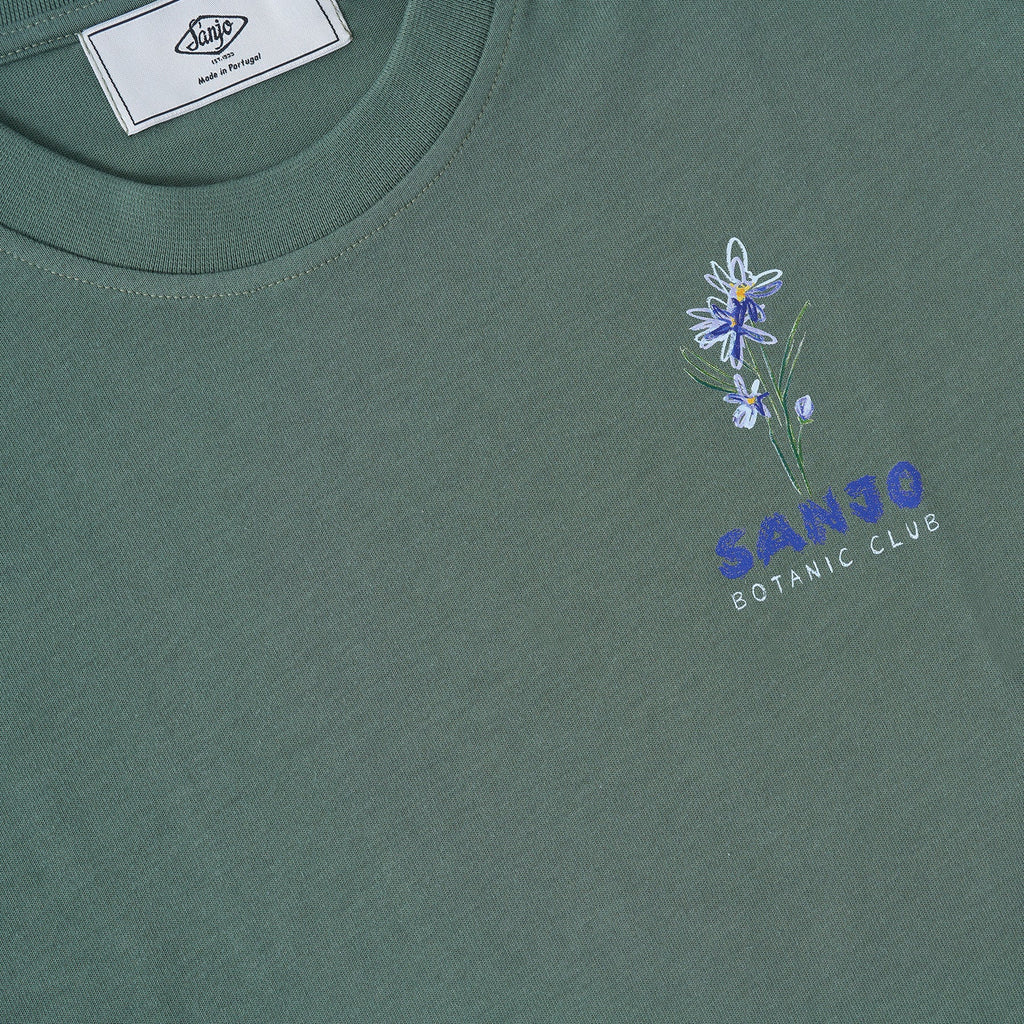 Sanjo Floral Water Print T-Shirt // Grün