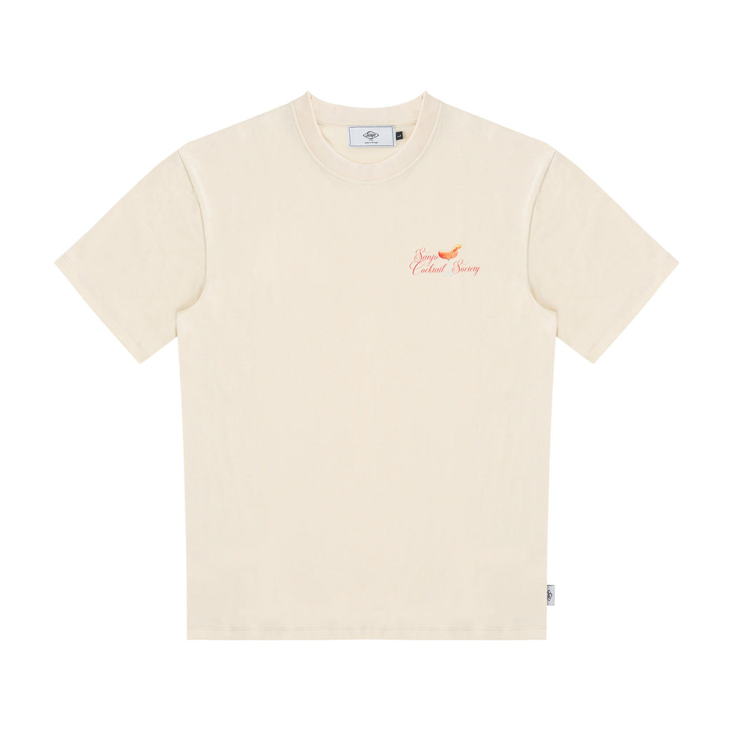 Sanjo Cocktail Society T-Shirt // Ecru