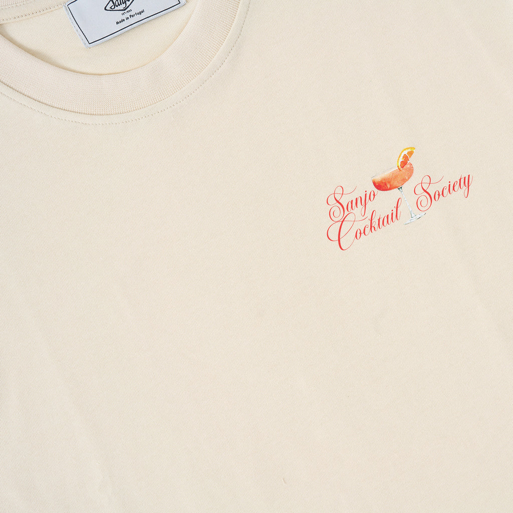 Sanjo Cocktail Society T-Shirt // Ecru