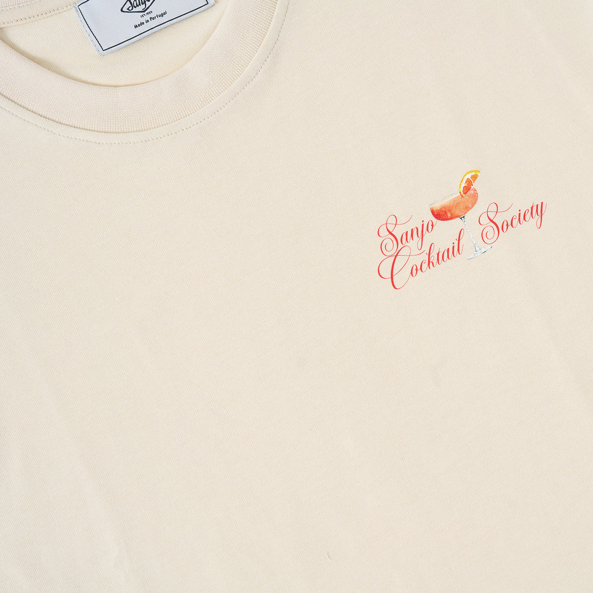 Sanjo Cocktail Society T-shirt // Ecru
