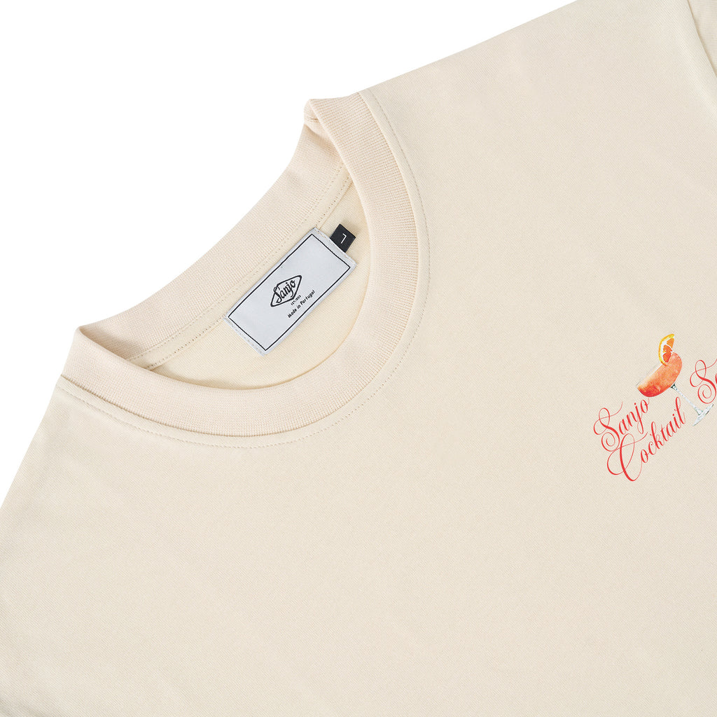 Sanjo Cocktail Society T-Shirt // Ecru