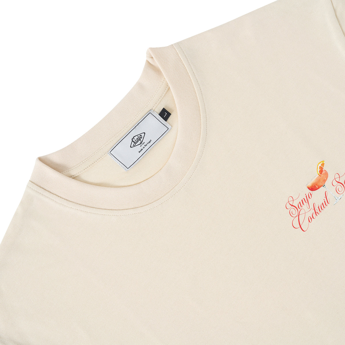 Sanjo Cocktail Society T-Shirt // Ecru