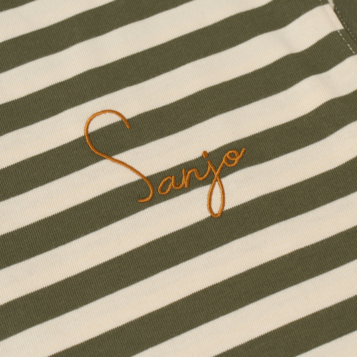 Sanjo Stripes 80 Crop Top  // Kaki Ecru