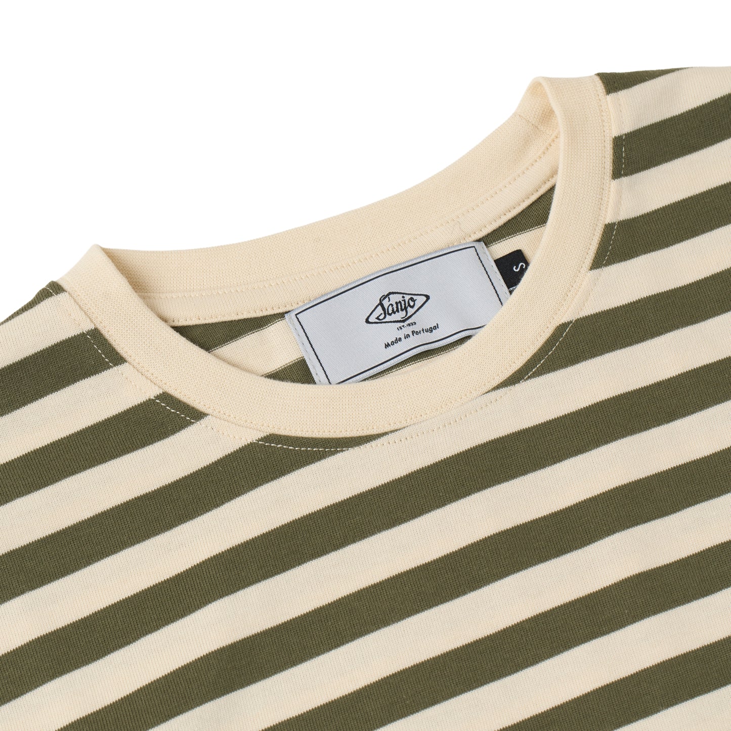 Top corto Sanjo Stripes 80 // Kaki Crudo