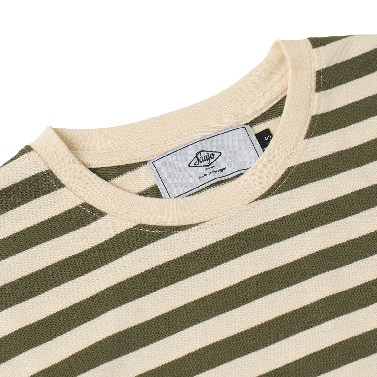 Sanjo Stripes 80 Crop Top  // Kaki Ecru
