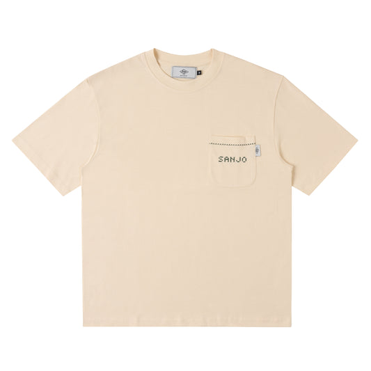 Sanjo Old Money Pocket T-shirt // Ecru