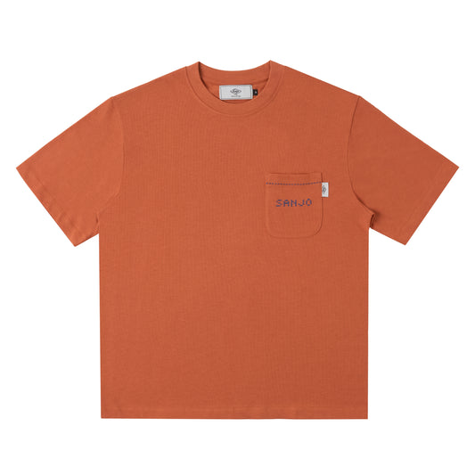 Sanjo Old Money Pocket T-shirt // Brick