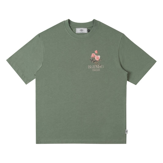 Sanjo Blooming T-shirt // Kaki