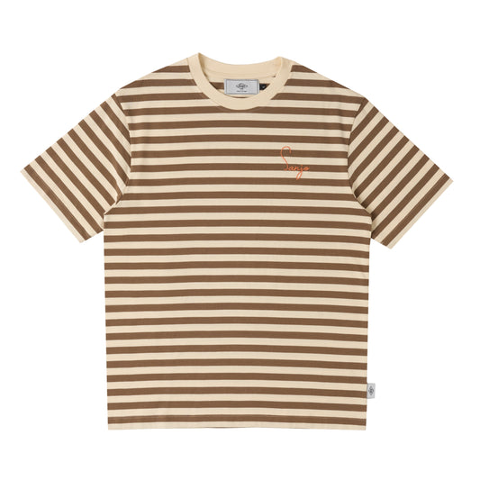 Sanjo Stripes 80 T-shirt // Capucino Ecru