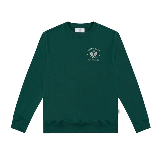 Sanjo Embroidery Tennis Club Sweater // Bottle Green